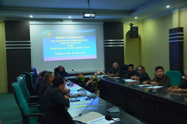 Rapat Evaluasi Pelaksanaan Pembangunan Zona Integritas pada Pengadilan Tinggi Banda Aceh