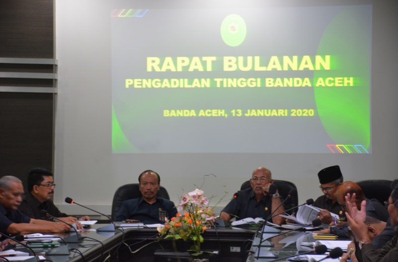 RAPAT BULANAN PENGADILAN TINGGI BANDA ACEH PERIODE BULAN JANUARI TAHUN 2020