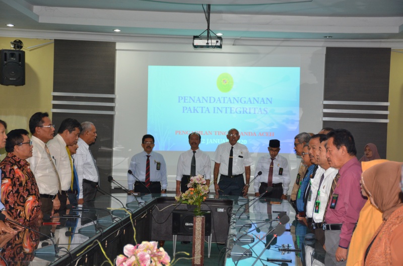 PENANDATANGANAN PAKTA INTEGRITAS PENGADILAN TINGGI BANDA ACEH TAHUN 2020