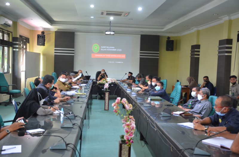 RAPAT BULANAN PENGADILAN TINGGI BANDA ACEH PERIODE NOVEMBER TAHUN 2020