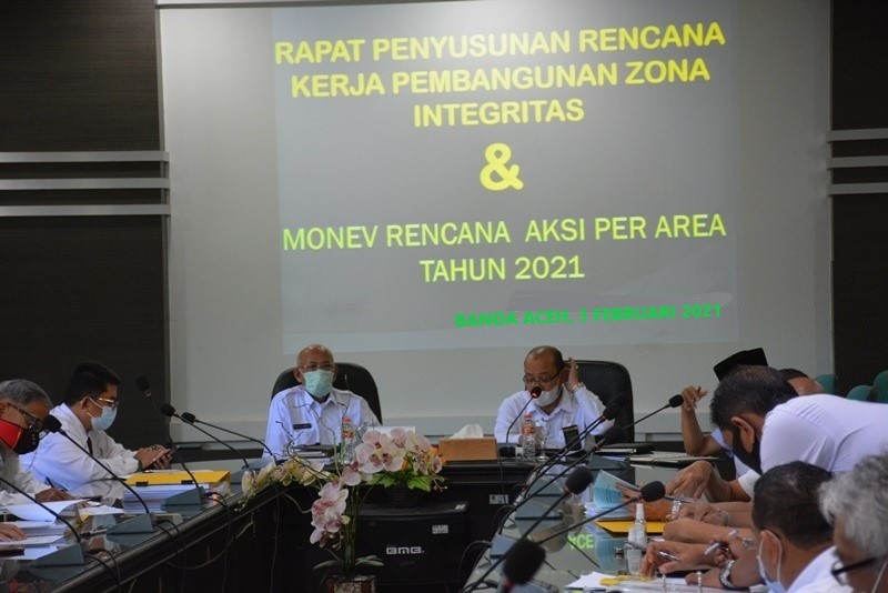 RAPAT PENYUSUNAN RENCANA KERJA PEMBANGUNAN ZONA INTEGRITAS DAN MONEV RENCANA AKSI PER AREA TAHUN 2021