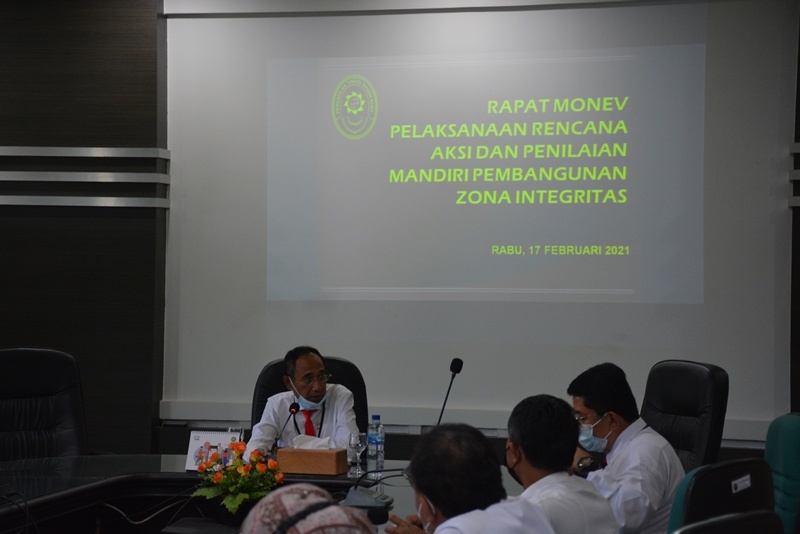 RAPAT MONEV PELAKSANAAN RENCANA AKSI DAN PENILAIAN MANDIRI PEMBANGUNAN ZONA INTEGRITAS