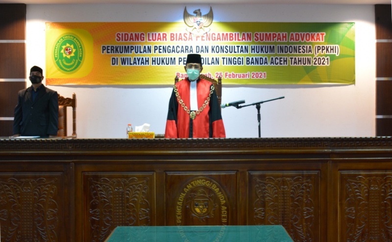 SIDANG LUAR BIASA PENGAMBILAN SUMPAH ADVOKAT PPKHI Februari 2021
