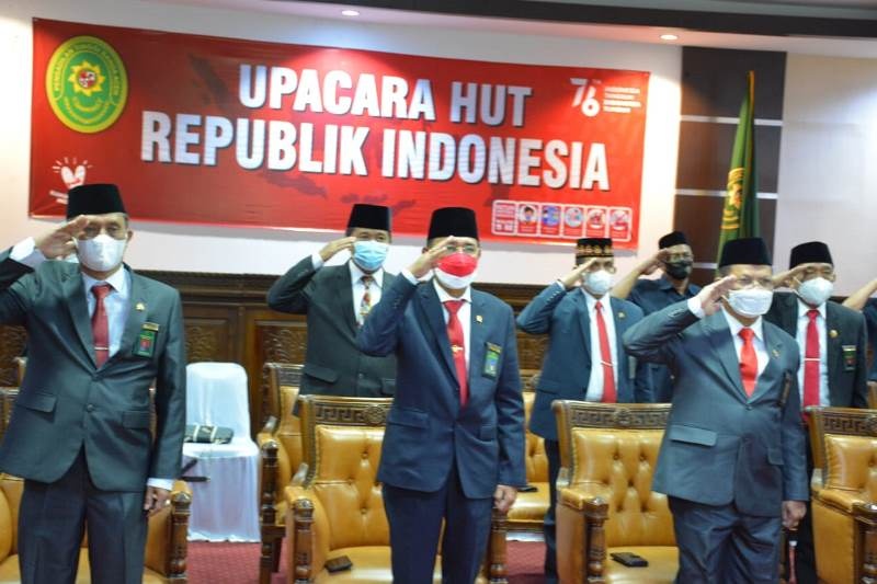 PT BANDA ACEH MENGIKUTI UPACARA PERINGATAN HUT KE-76 KEMERDEKAAN RI SECARA VIRTUAL
