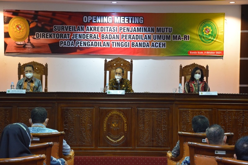 SURVEILLANCE AKREDITASI PEJAMINAN MUTU DITJEN BADILUM MA RI PADA PT BANDA ACEH