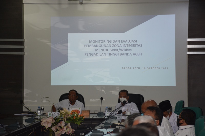 RAPAT MONEV PEBANGUNAN ZONA INTEGRITAS MENUJU WBK/WBBM PENGADILAN TINGGI BANDA ACEH