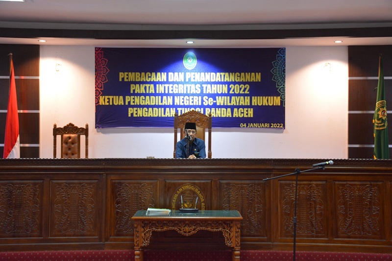 PEMBACAAN DAN PENANDATANGANAN PAKTA INTEGRITAS TAHUN 2022 KPN SE-WILKUM PENGADILAN TINGGI BANDA ACEH