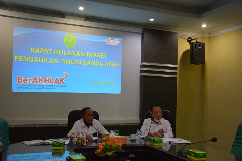 RAPAT BULANAN MARET PADA PENGADILAN TINGGI BANDA ACEH