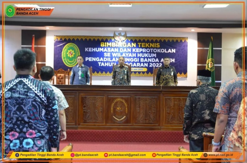 PEMANTAPAN BIDANG MEDIA, PENGADILAN TINGGI BANDA ACEH LAKSANAKAN BIMTEK KEHUMASAN DAN KEPROTOKOLAN SE-WILAYAH HUKUM PENGADILAN TINGGI BANDA ACEH