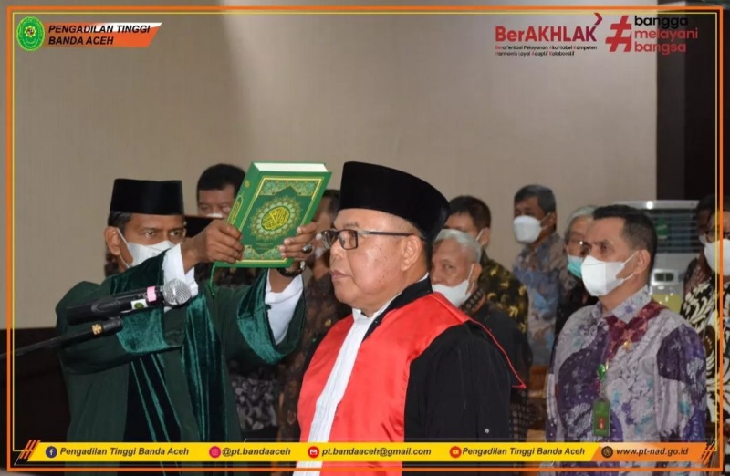 SIDANG LUAR BIASA  PELANTIKAN NURSYAM, S.H., M.Hum. SEBAGAI WAKIL KETUA PENGADILAN TINGGI BANDA ACEH