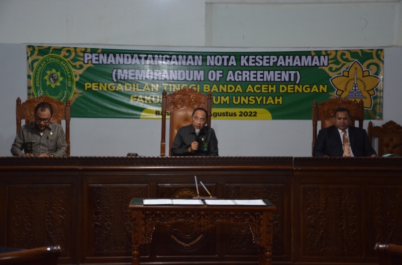PENGADILAN TINGGI BANDA ACEH DAN FAKULTAS HUKUM USK TANDATANGANI MoA