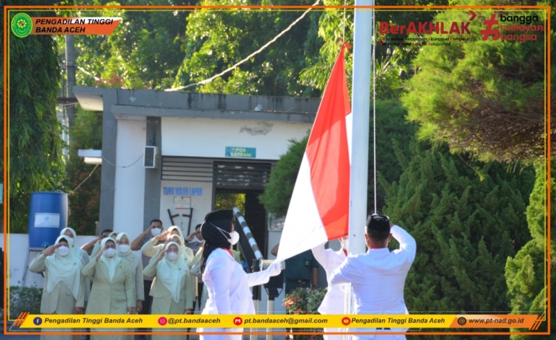 PT BANDA ACEH LAKSANAKAN UPACARA HUT RI KE 77 SECARA LANGSUNG