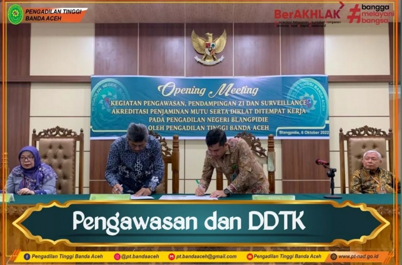 PENGAWASAN DAN DDTK PADA PN SINGKIL, PN TAPAKTUAN DAN PN BLANGPIDIE