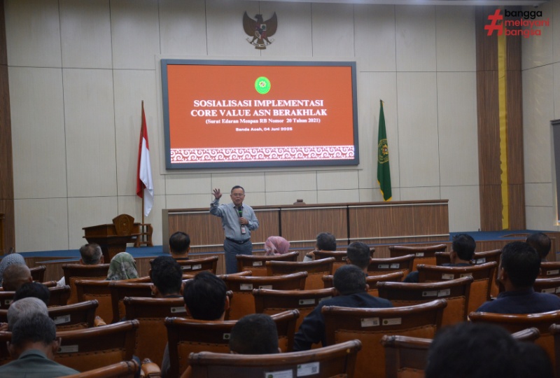 PENGADILAN TINGGI BANDA ACEH GELAR SOSIALISASI CORE VALUES ASN BERAKHLAK
