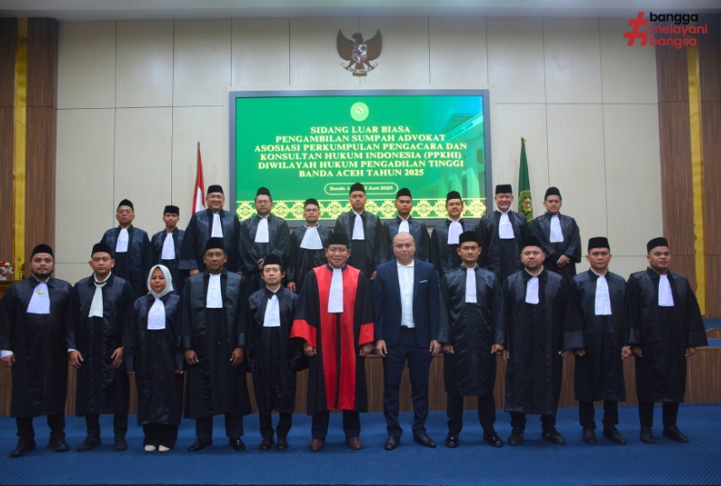 PENGADILAN TINGGI BANDA ACEH LAKSANAKAN PENGAMBILAN SUMPAH 19 ADVOKAT PPKHI