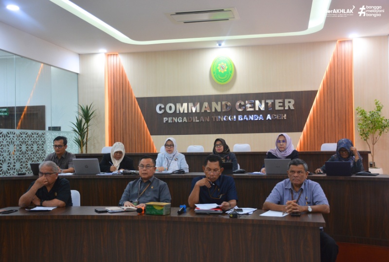 RAPAT MONITORING DAN EVALUASI E-EKSAMINASI PUTUSAN WILAYAH PENGADILAN TINGGI BANDA ACEH