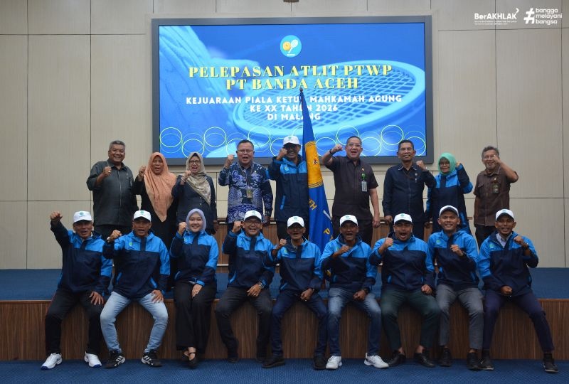KETUA PENGADILAN TINGGI BANDA ACEH LEPAS ATLET PTWP KE KEJUARAAN PIALA KETUA MAHKAMAH AGUNG RI XX TAHUN 2026 DI MALANG